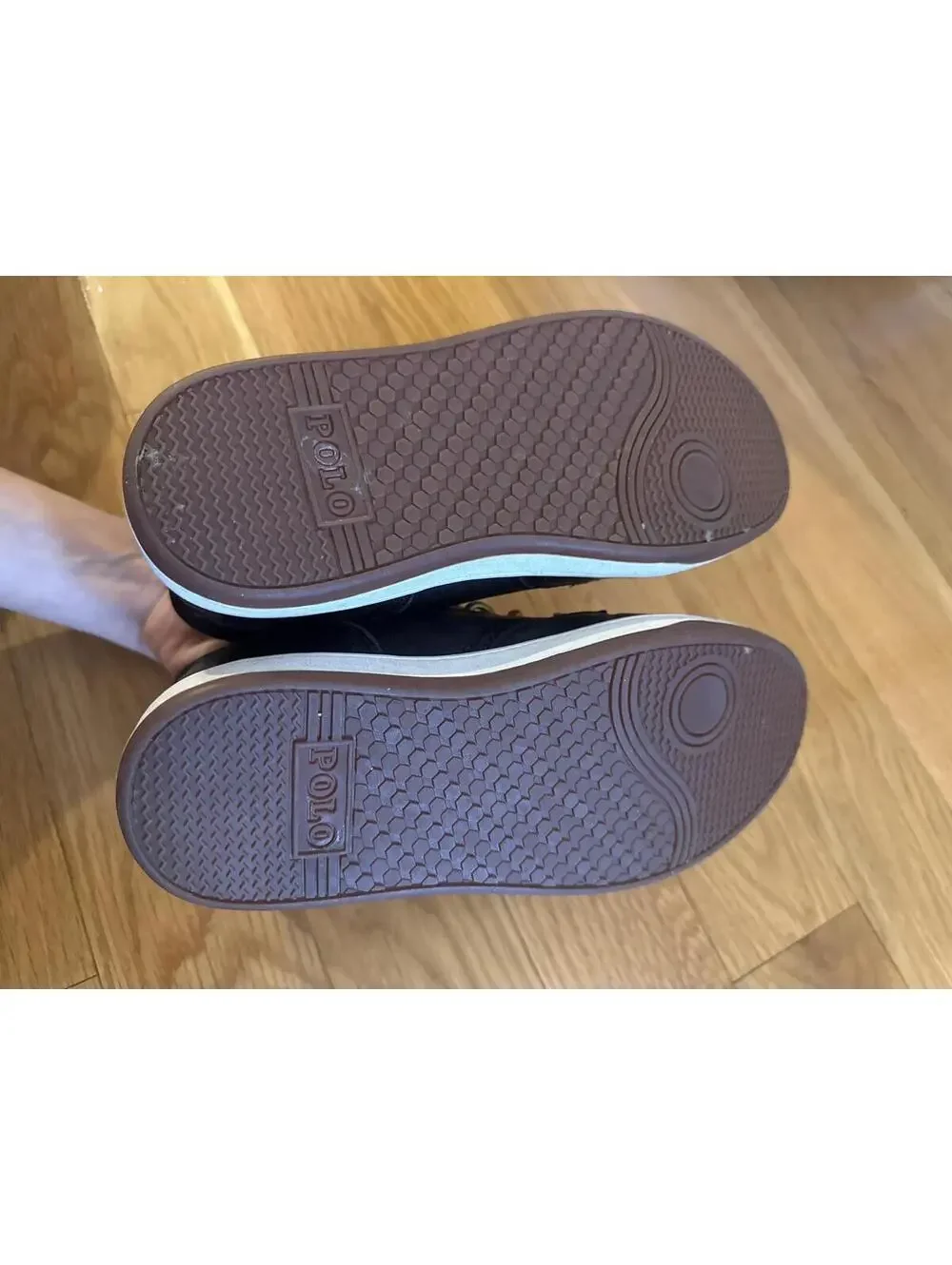 Polo Ralph Lauren Black High-Top Sneakers with White Rubber Soles
